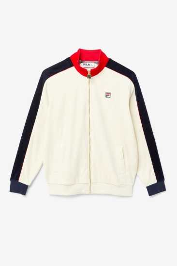 Fila Homme Cima Velour Giletse 293 Turtledove / Rouge / Peacoat Fila France JMH-185204